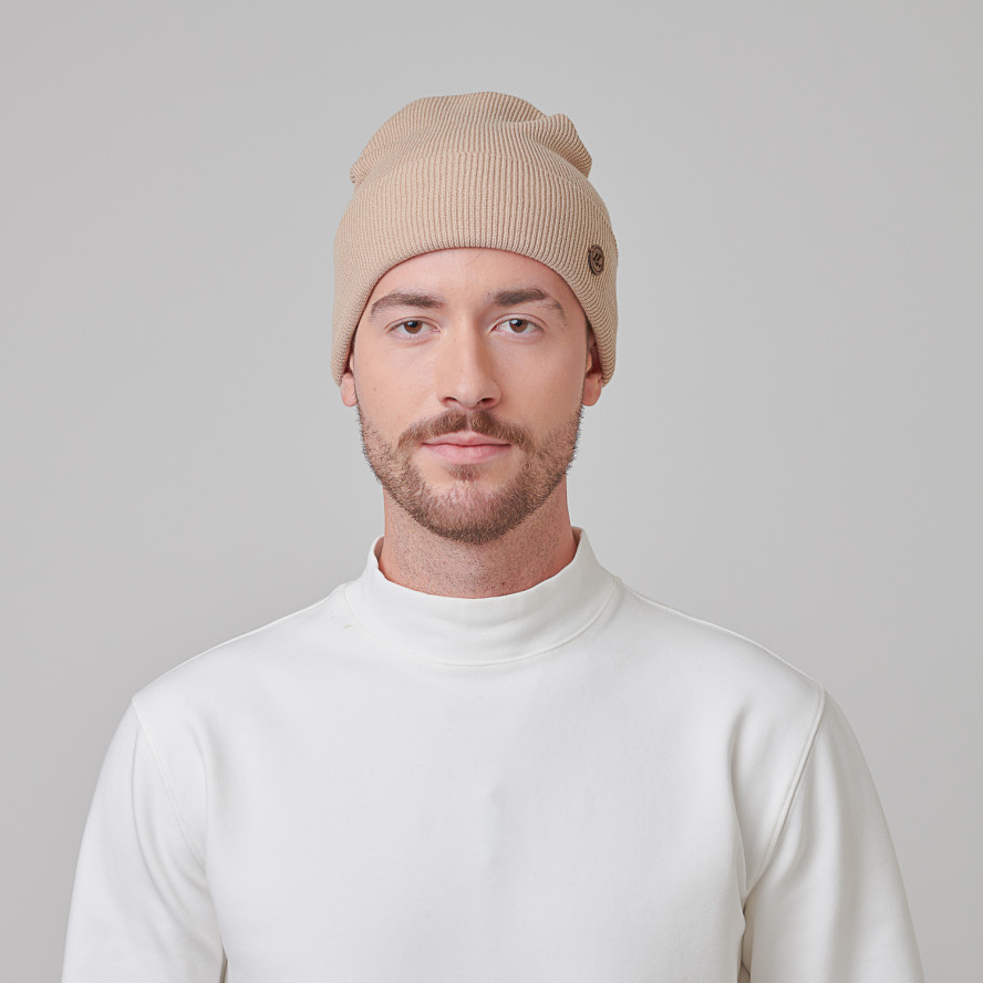 Шапка біні чоловіча віскоза бежева CHERIL 968-739, фото 4