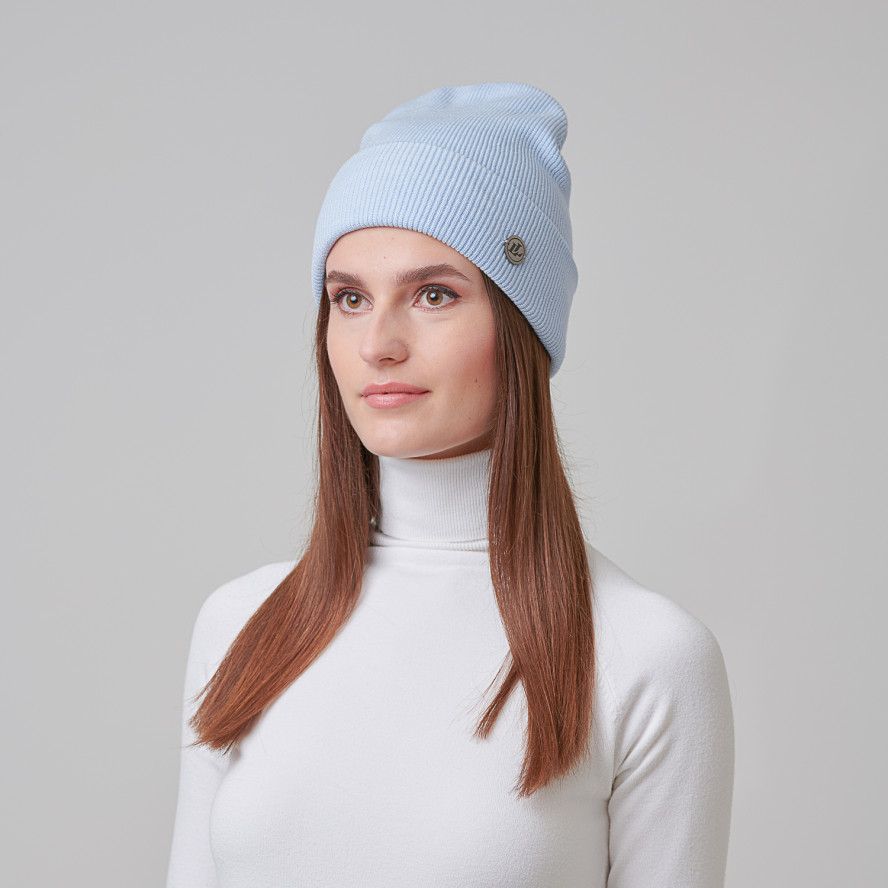 Шапка біні чоловіча віскоза блакитна CHERIL 968-746, фото 3