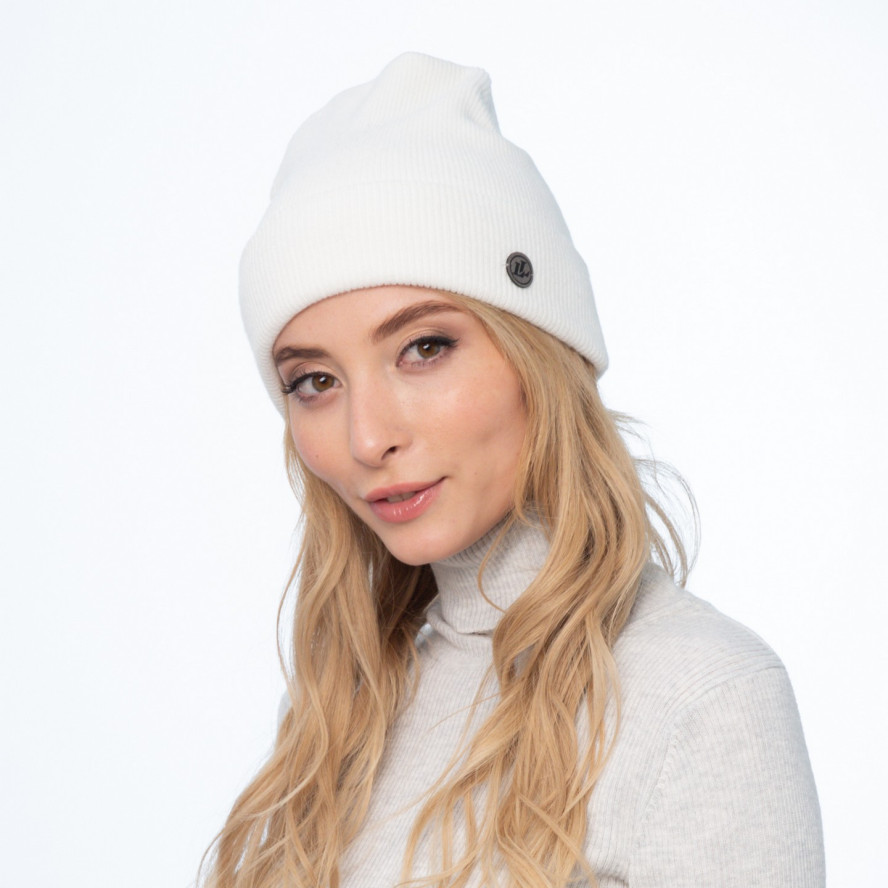 Шапка біні жіноча віскоза біла CHERIL 968-760, фото 3