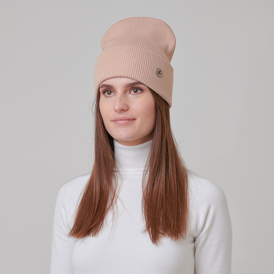 Шапка біні жіноча віскоза бежева LIAM 972-712, фото 3