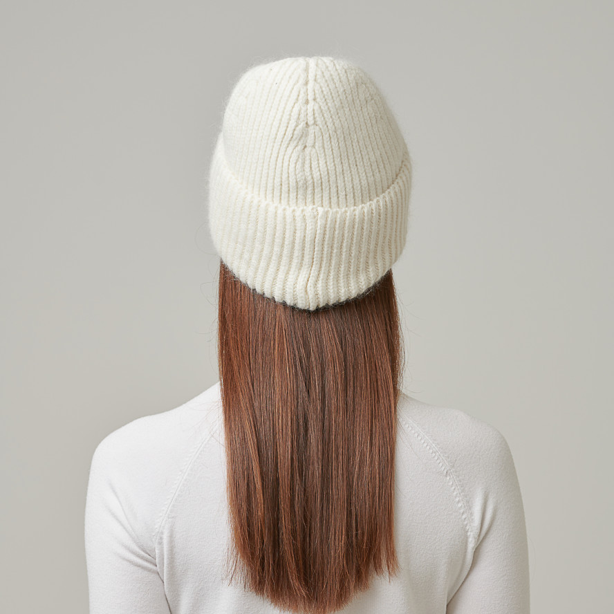 Шапка бини женская шерсть белая JOAN 972-743, фото 5