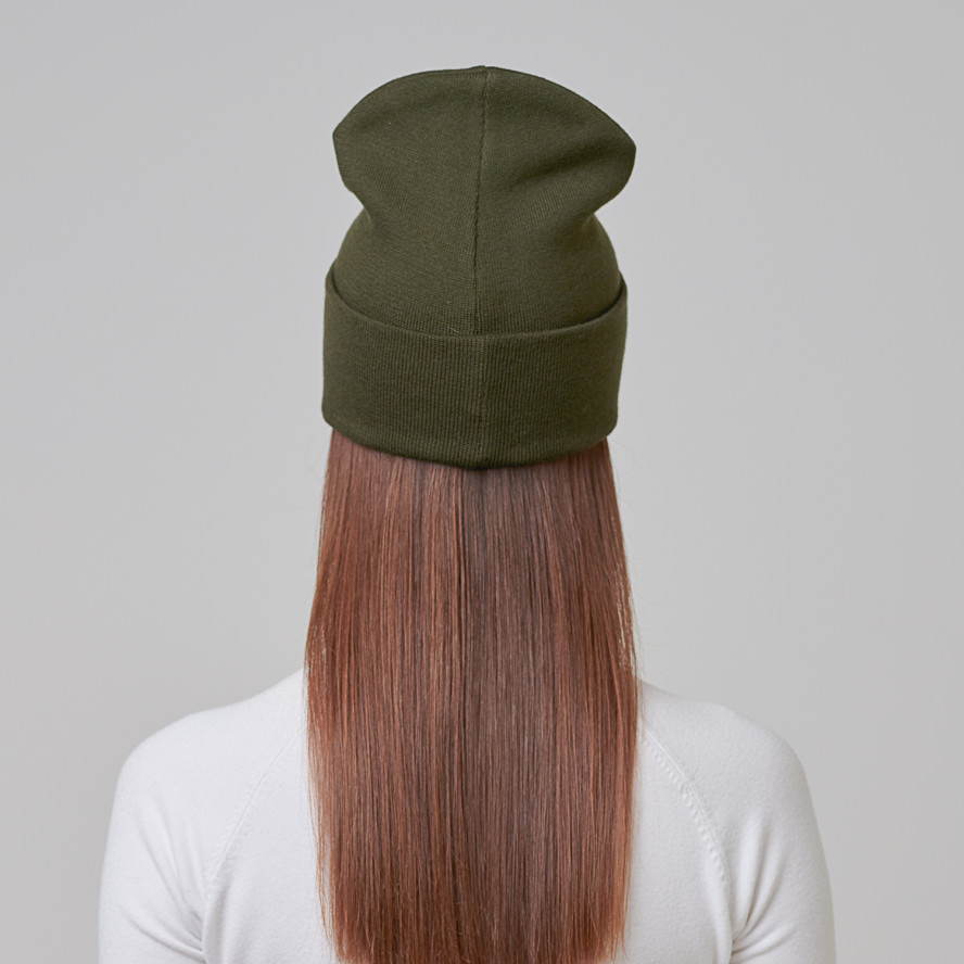 Шапка біні жіноча бавовна зелена JASPER 972-798, фото 3