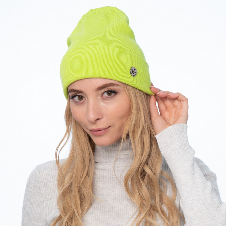 Шапка бини женская вискоза желтая RUTH 977-762, фото 3