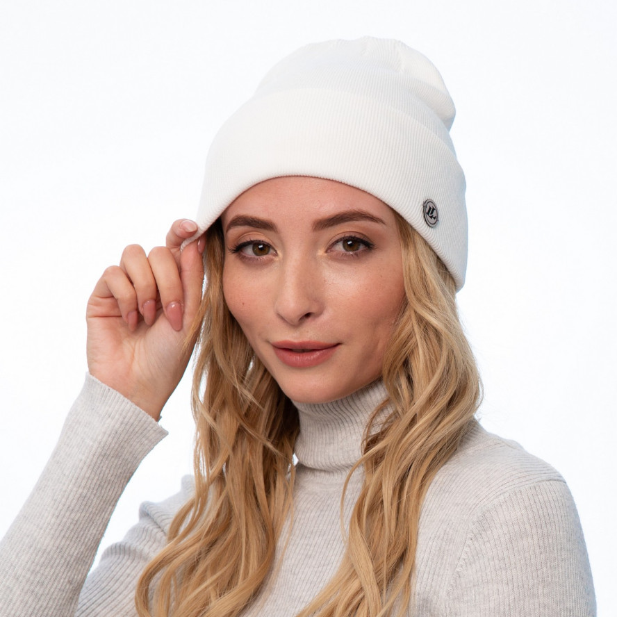Шапка біні жіноча віскоза молочна RUTH 977-809, фото 3