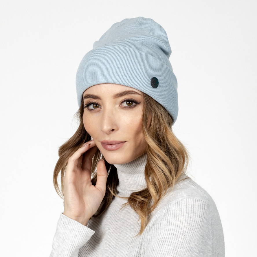 Шапка біні жіноча віскоза блакитна RUTH 977-830, фото 3