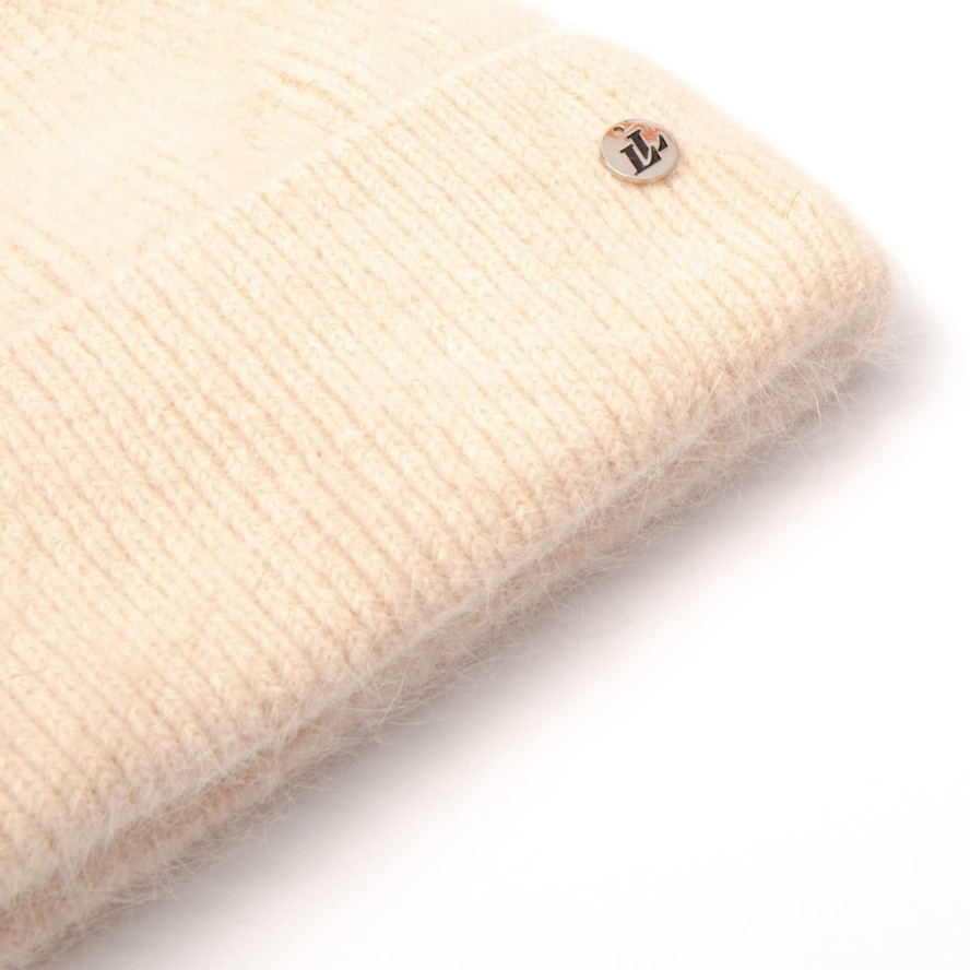 Шапка біні жіноча ангора бежева RACHEL 980-755, фото 2