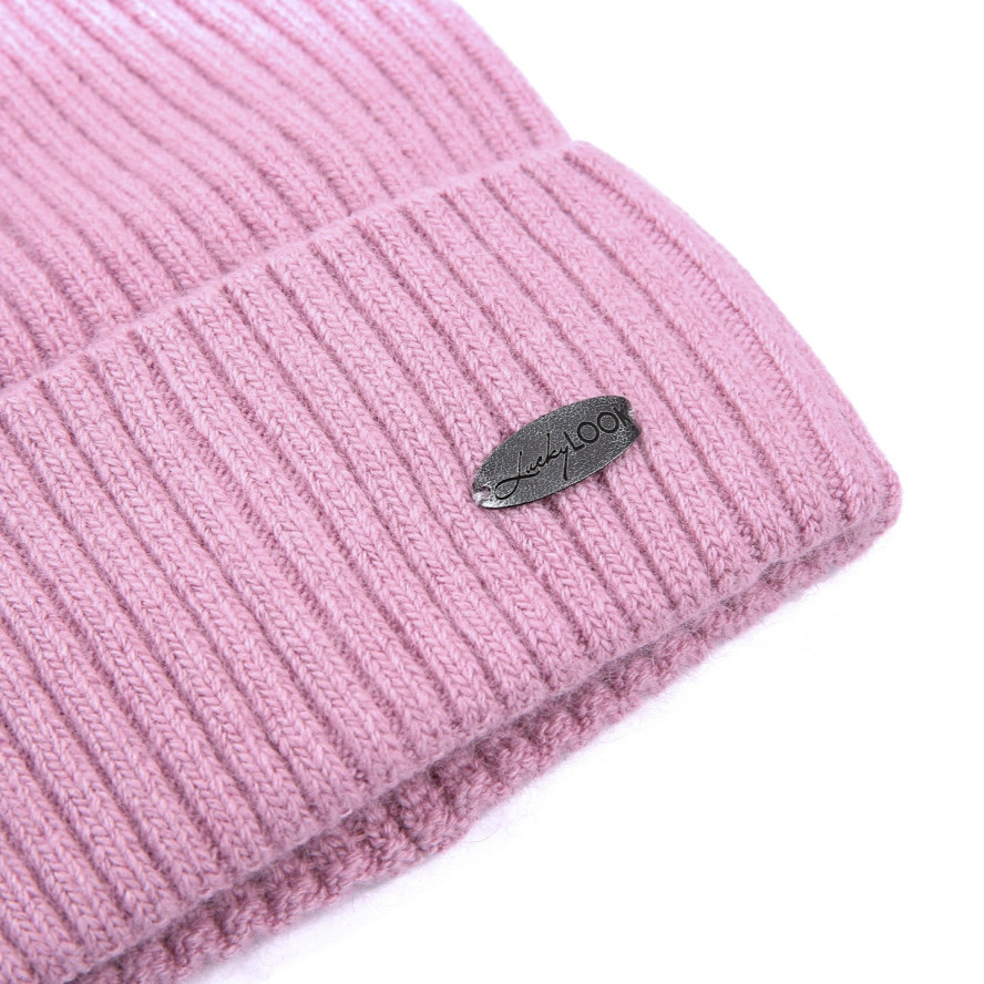 Шапка бини женская шерсть розовая FREDERICK 986-689, фото 2