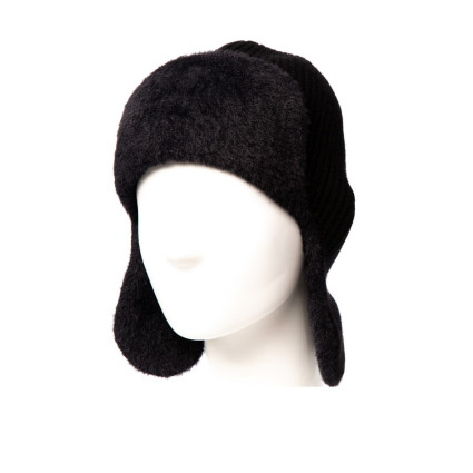 Шапка ушанка женская шерсть черная GINA 000-407 Шапка ушанка женская шерсть черная GINA 000-407
