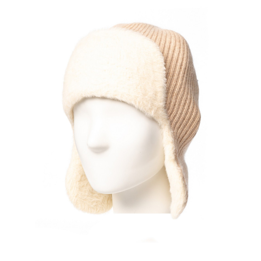 Шапка вушанка жіноча вовна рожева GINA 000-414, фото 1