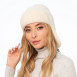 Шапка вушанка жіноча вовна молочна GINA 011-502, фото 3
