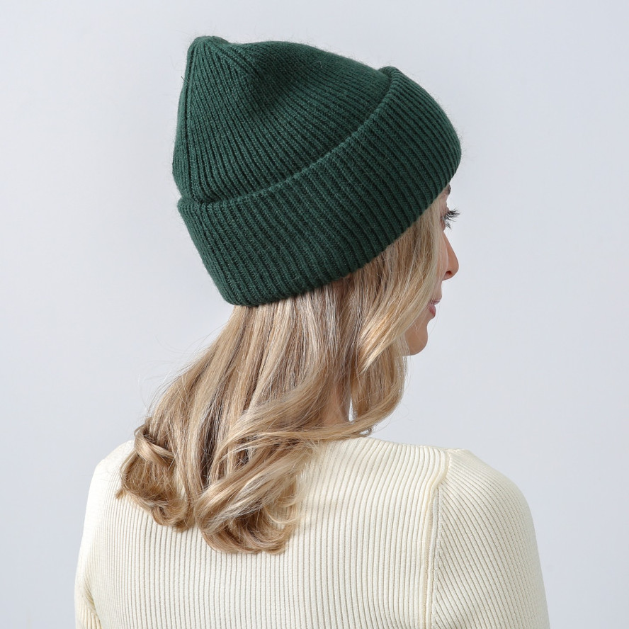 Шапка біні жіноча вовна зелена GEORGE 013-070, фото 4