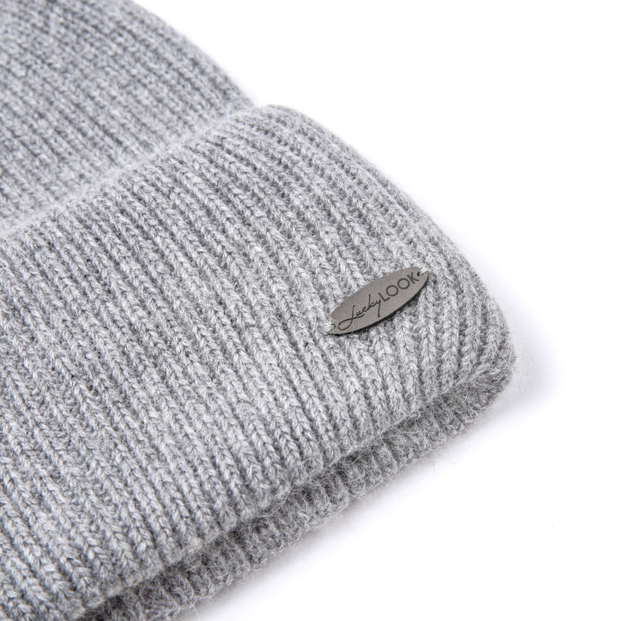 Шапка біні жіноча вовна сіра GEORGE 013-094, фото 2