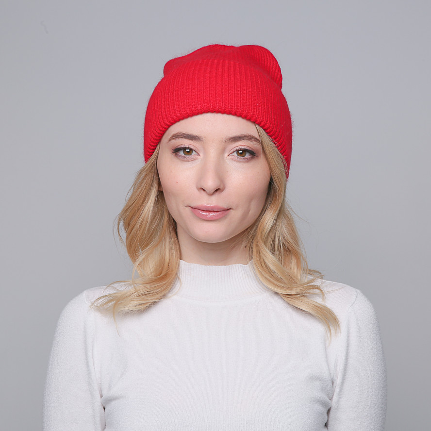 Шапка біні жіноча вовна червона GEORGE 019-485, фото 4