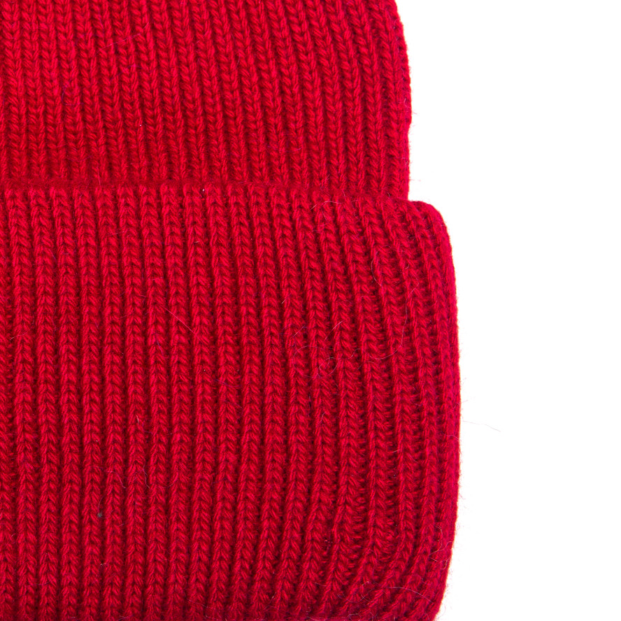 Шапка бини женская шерсть красная GEORGE 019-492, фото 2