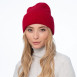 Шапка бини женская шерсть красная GEORGE 019-492, фото 4