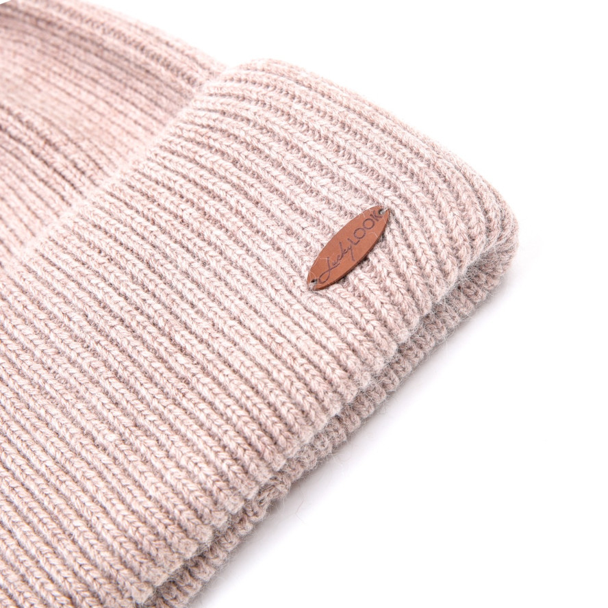 Шапка біні жіноча вовна бежева GEORGE 019-539, фото 2