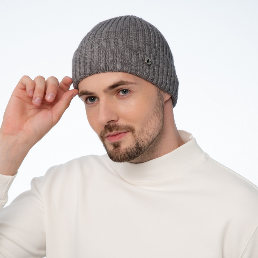 Шапка по голові чоловіча віскоза сіра LESTER 040-403, фото 3