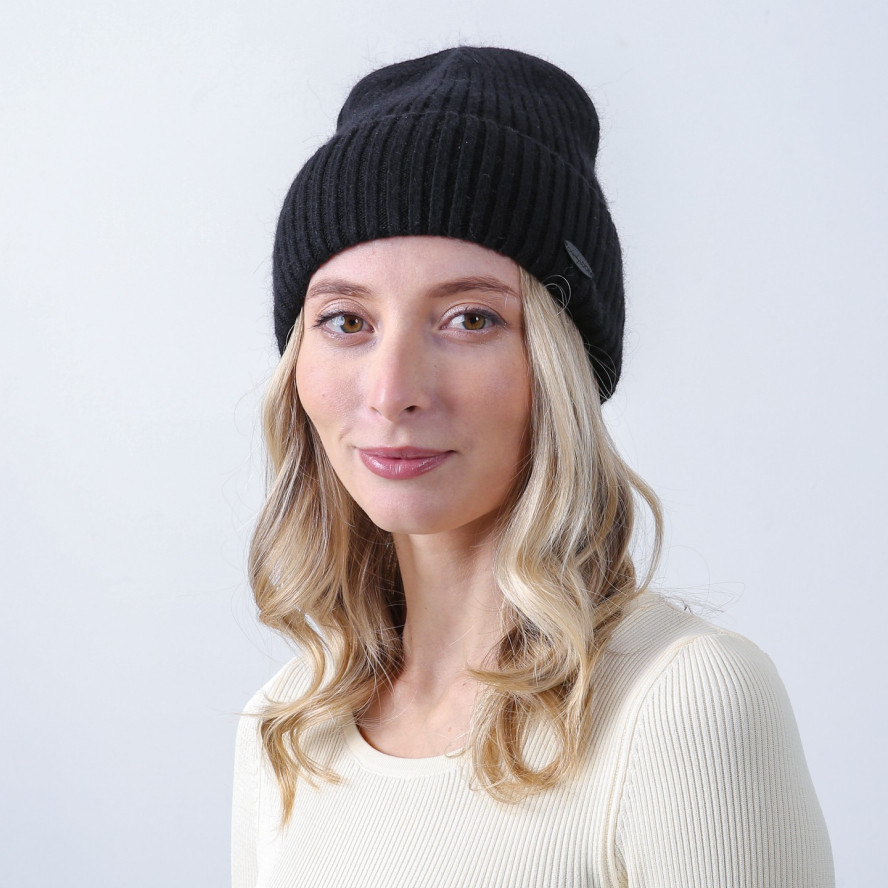 Шапка біні жіноча вовна чорна FREDERICK 040-434, фото 3