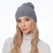 Шапка біні жіноча ангора сіра LINDA 052-710, фото 3
