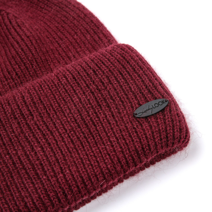 Шапка бини мужская шерсть бордовая GEORGE 056-305, фото 2