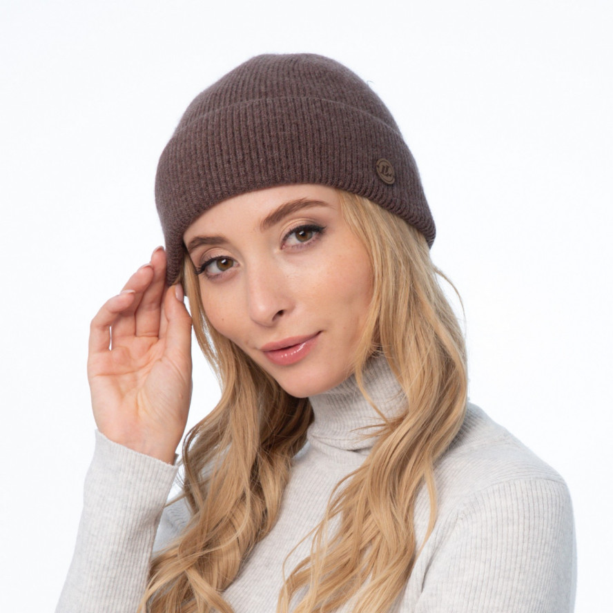 Шапка по голові жіноча вовна коричнева ERIC 065-987, фото 3