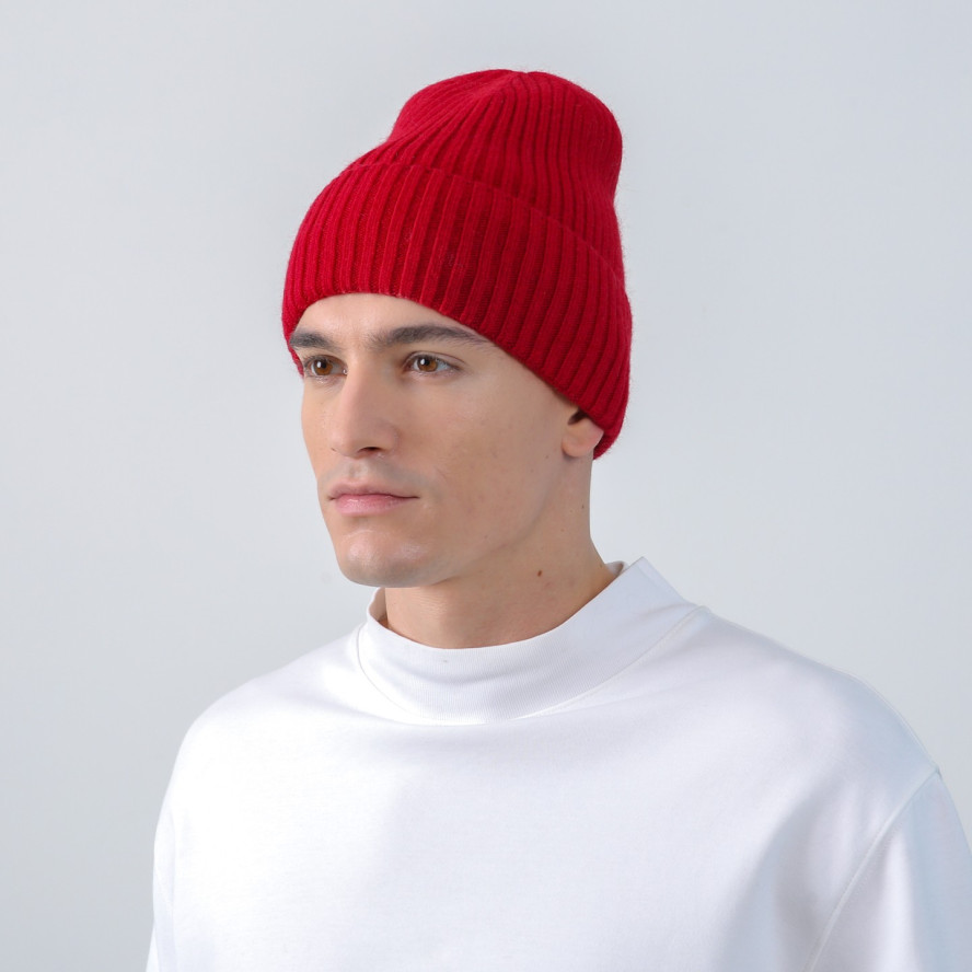 Шапка бини мужская шерсть красная FREDERICK 225-299, фото 3