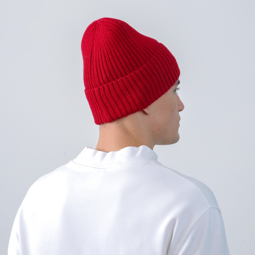 Шапка бини мужская шерсть красная FREDERICK 225-299, фото 4