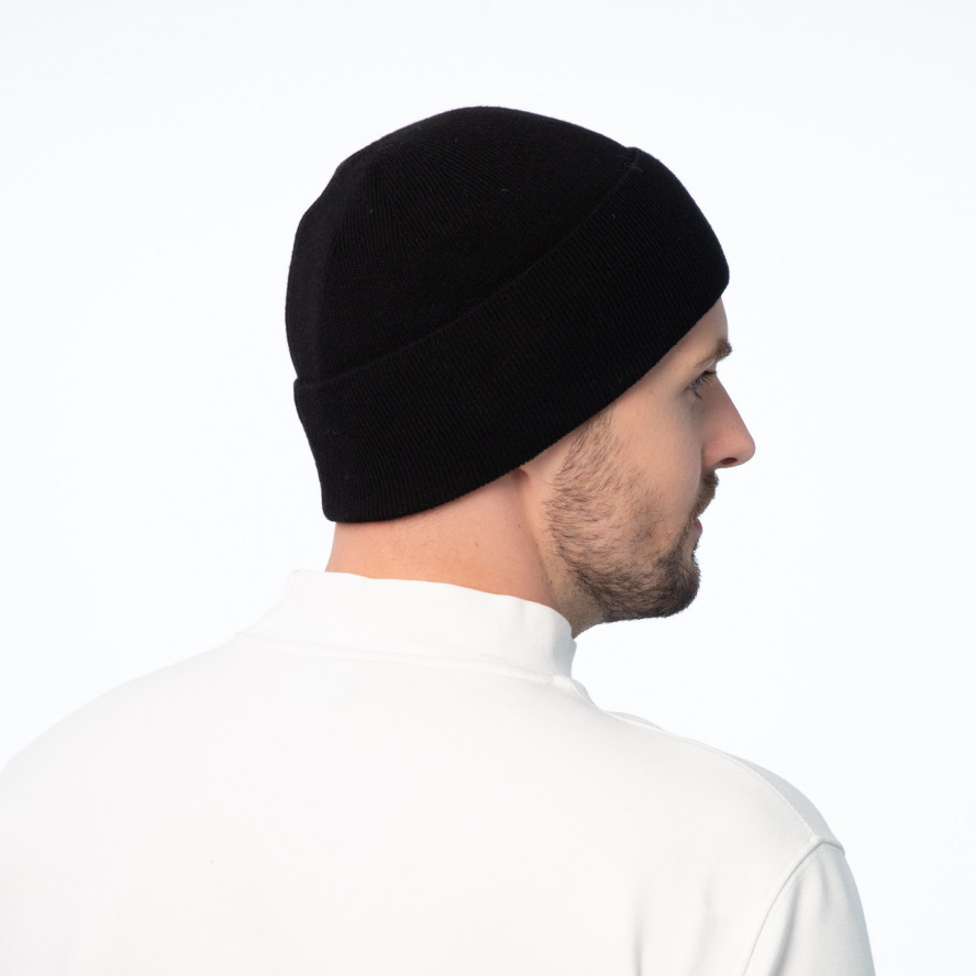 Шапка по голове мужская шерсть с акрилом черная TOBY 225-466, фото 5