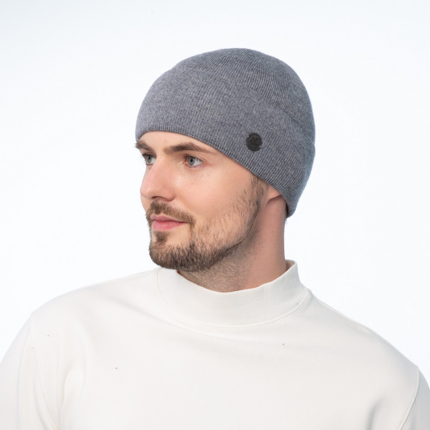 Шапка по голові чоловіча вовна з акрилом сіра TOBY 225-473, фото 3
