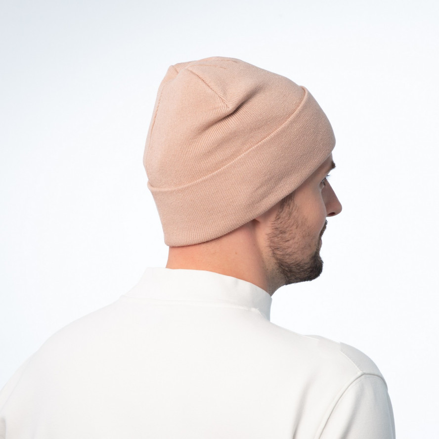 Шапка бини мужская вискоза бежевая RILEY 225-602, фото 5