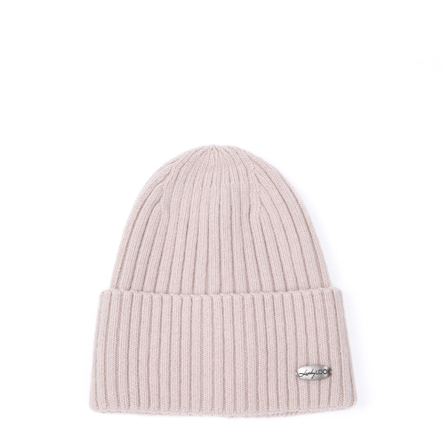 Шапка біні жіноча вовна бежева HARRIS 225-688, фото 1
