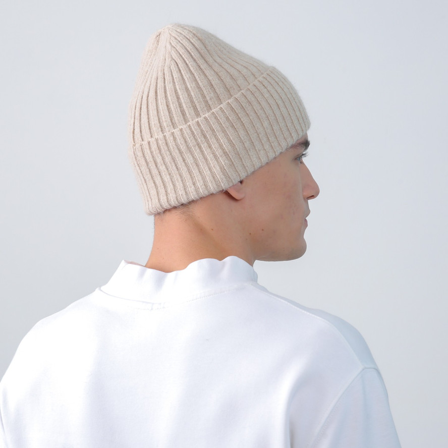 Шапка біні чоловіча вовна бежева HARRIS 225-695, фото 4