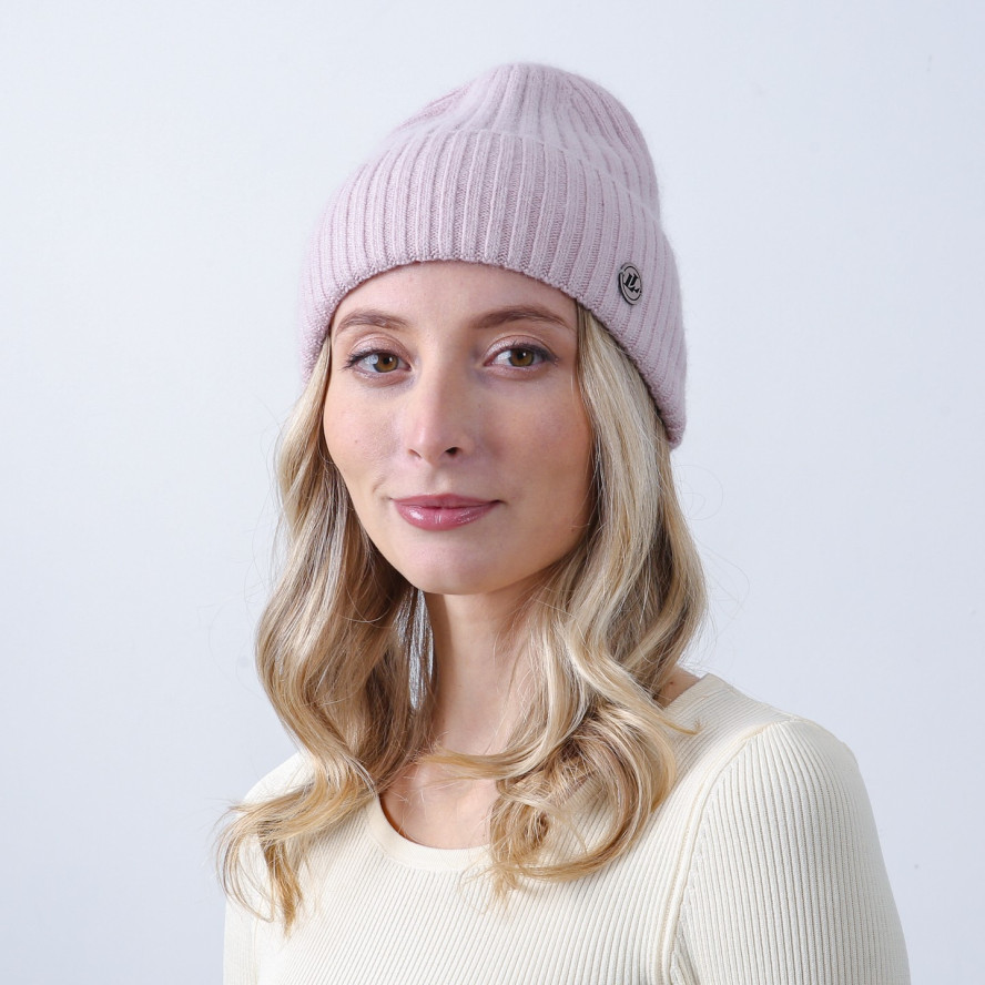 Шапка біні жіноча вовна рожева HARRIS 225-718, фото 3