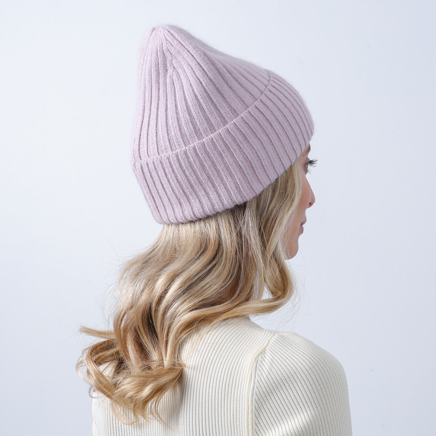 Шапка біні жіноча вовна рожева HARRIS 225-718, фото 4