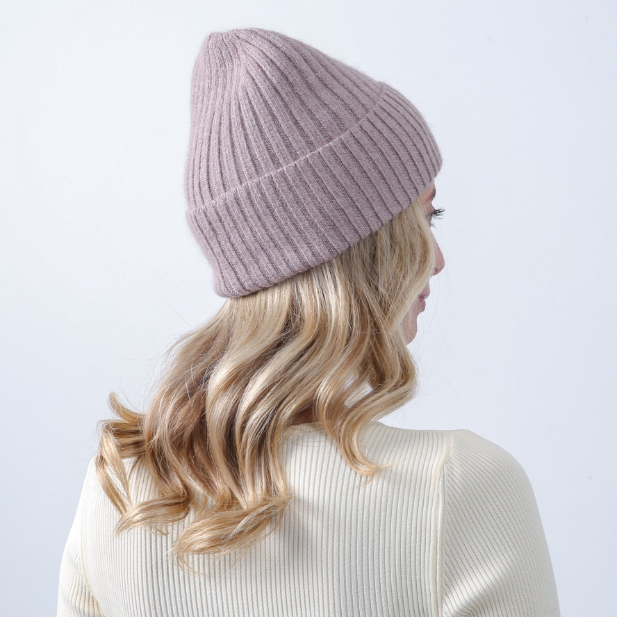 Шапка біні жіноча вовна бежева HARRIS 225-725, фото 4