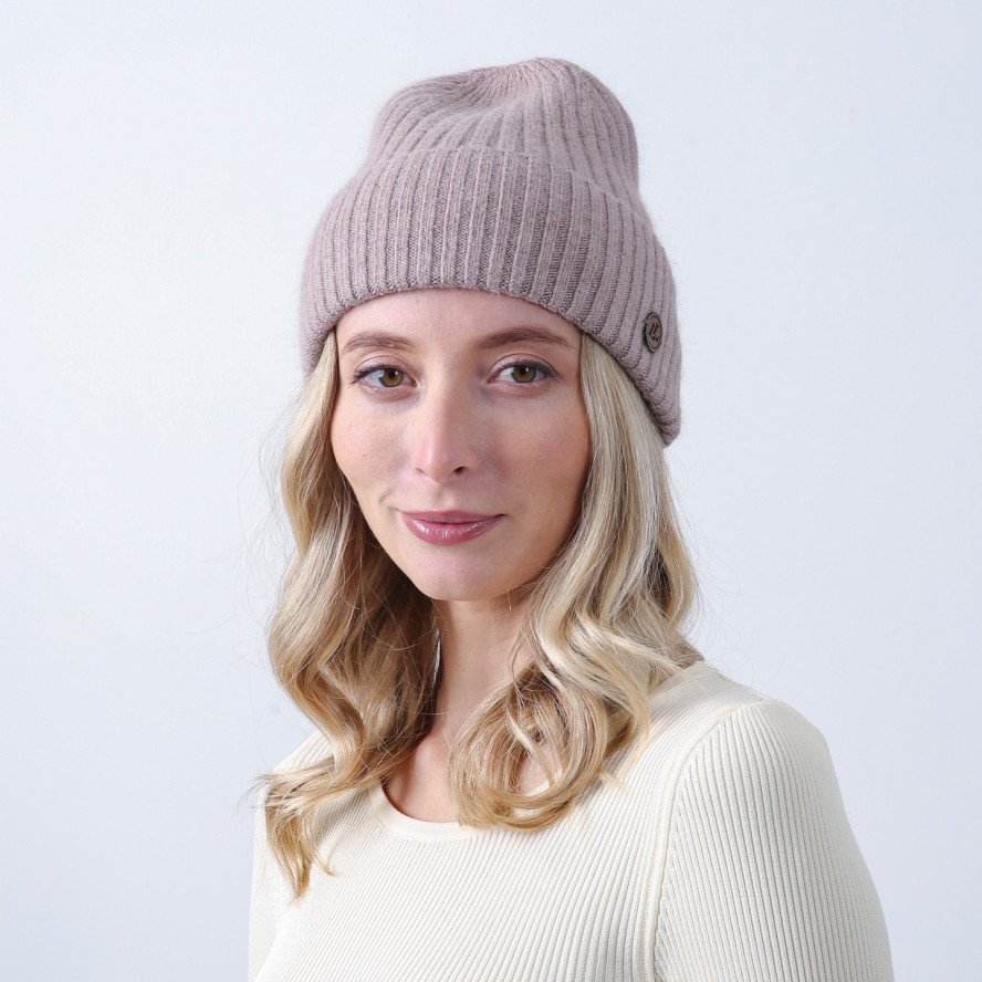 Шапка біні жіноча вовна бежева HARRIS 225-725, фото 3