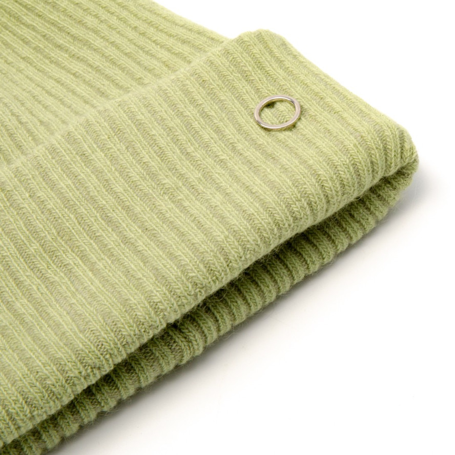 Шапка бини женская ангора с шерстью зеленая AVA 237-094, фото 2