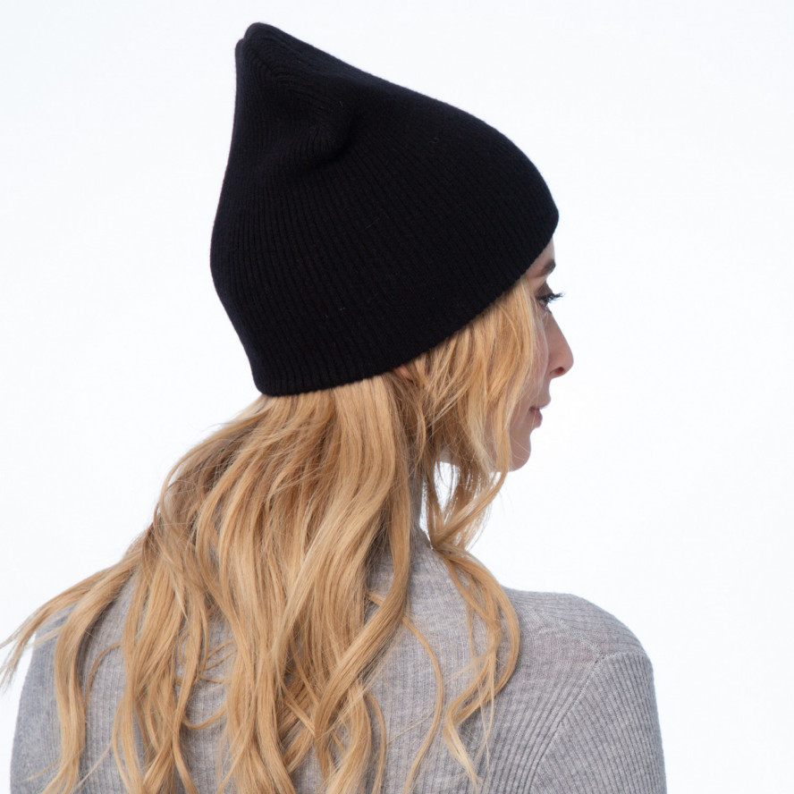 Шапка біні жіноча вовна чорна SKYLAR 237-346, фото 4