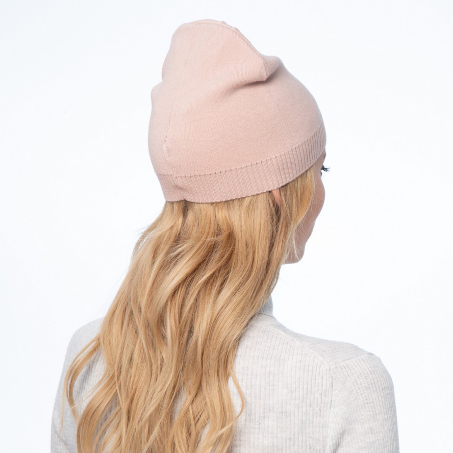 Шапка біні жіноча віскоза бежева LUMINA 237-407, фото 4