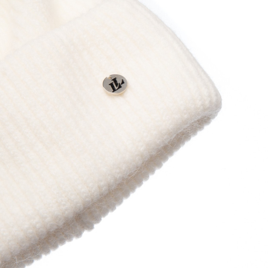 Шапка біні жіноча віскоза з ангорою біла BELINDA 241-916, фото 2