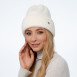 Шапка біні жіноча віскоза з ангорою біла BELINDA 241-916, фото 3