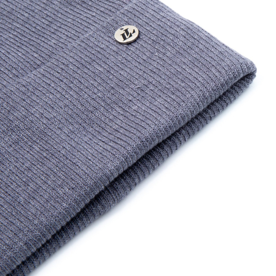 Шапка бини женская хлопок серая PEYTON 242-012, фото 2