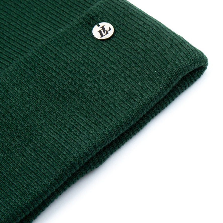 Шапка бини женская хлопок зеленая PEYTON 242-036, фото 2