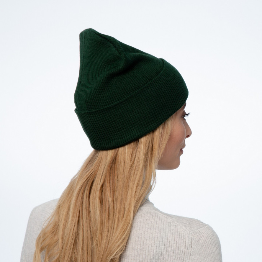 Шапка бини женская хлопок зеленая PEYTON 242-036, фото 4