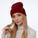 Шапка бини женская хлопок бордовая PEYTON 242-043, фото 3