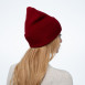 Шапка бини женская хлопок бордовая PEYTON 242-043, фото 4