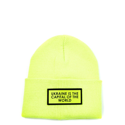 Шапка біні жіноча бавовна жовта LYN 242-128