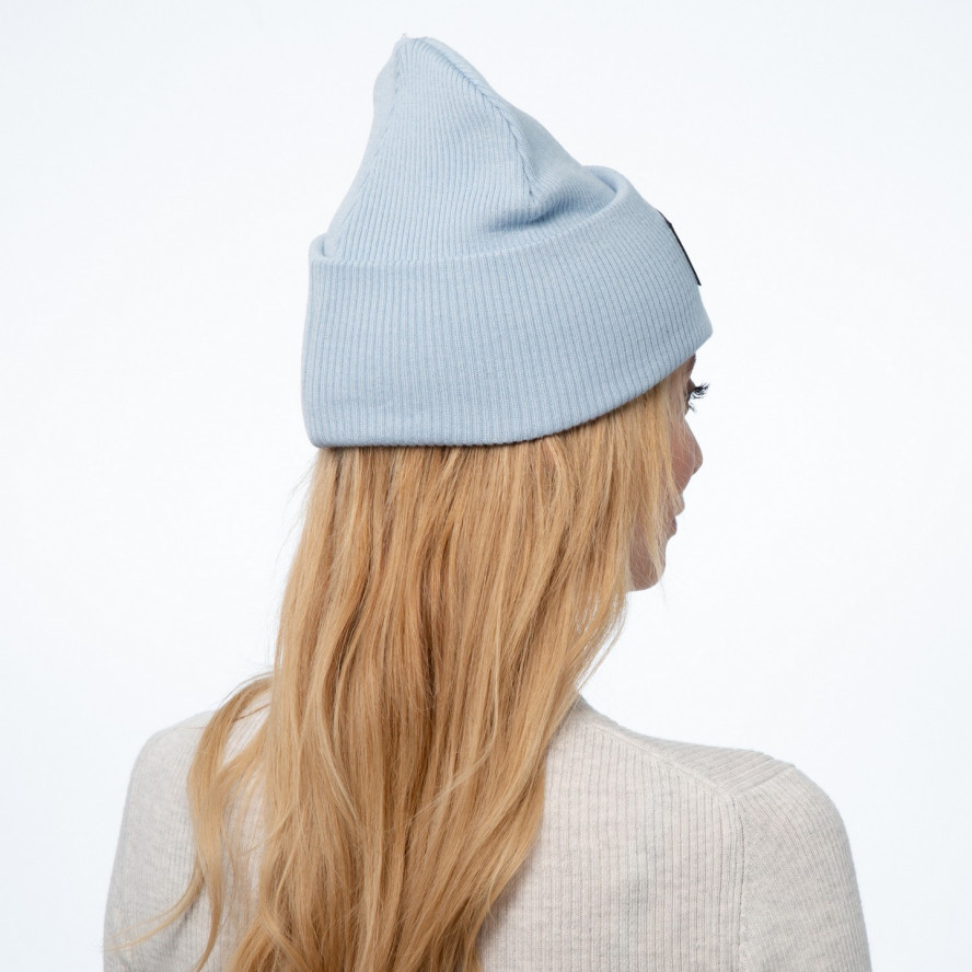 Шапка бини женская хлопок голубая LYN 242-135, фото 4