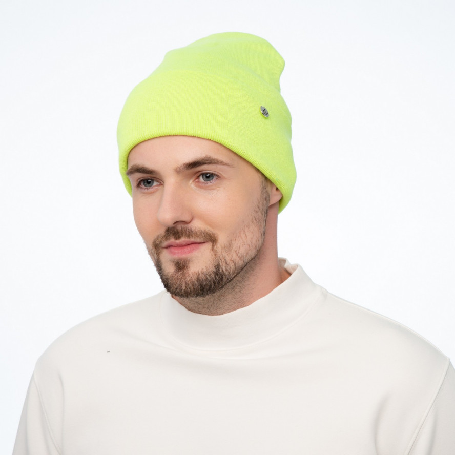 Шапка біні чоловіча бавовна жовта JASPER 242-159, фото 3