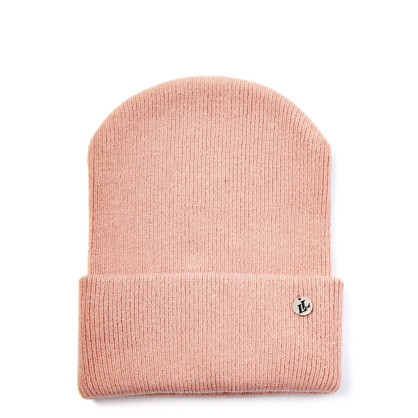 Шапка біні жіноча віскоза з вовною рожева COURTNEY 242-210